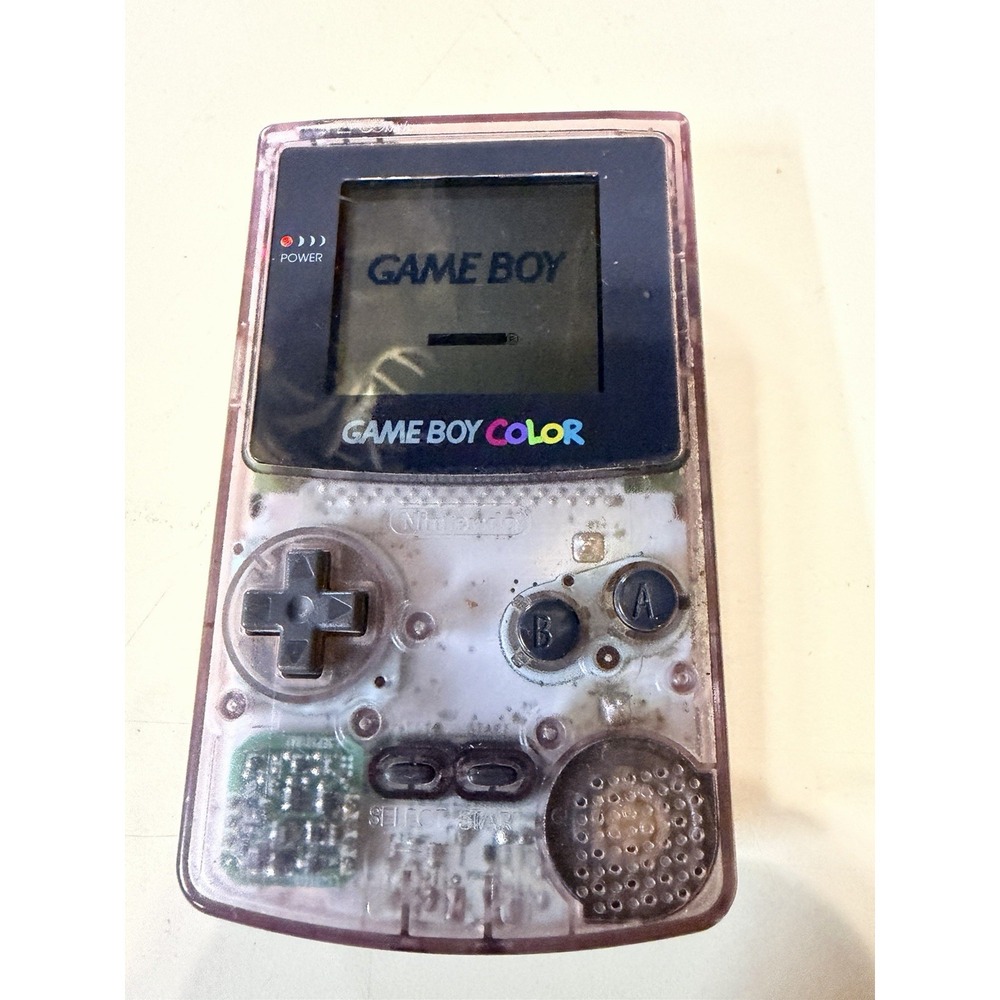 Nintendo Game Boy Color Atomic Purple Handheld System - Working- No Sound